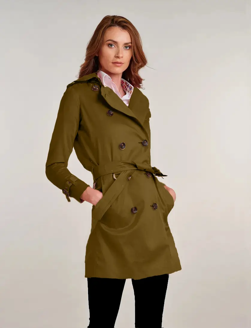 Green Trench Coat Womens